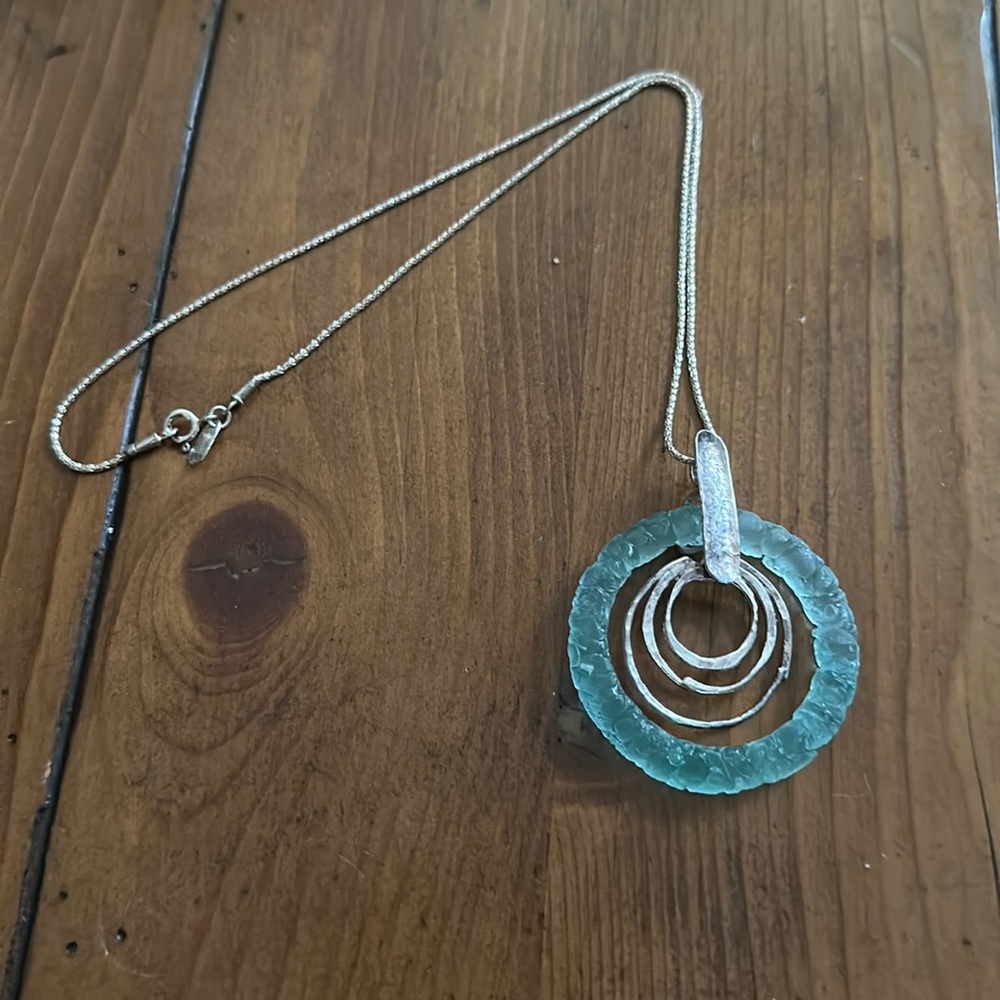 Roman Glass Sterling necklace